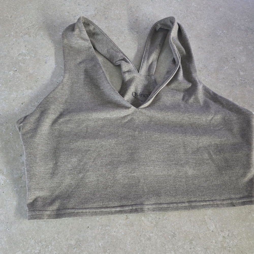Quince Gray Racerback Tank Top Sz M NEW